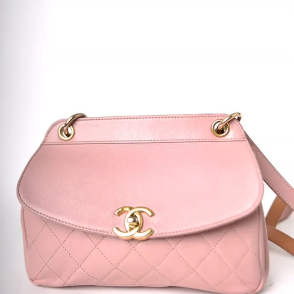 Chanel Light Pink Quilted Shoulder Bag